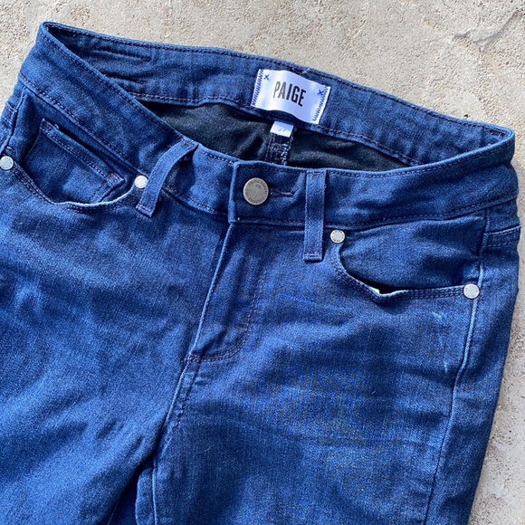 PAIGE Verdugo Ankle Nate Dark Rinse Jeans Skinny Denim - Picture 3 of 8